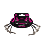 Ernie Ball P06221 6” Flat Ribbon Patch Cable 3-Pack - Black