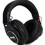 Shure SRH840A Professional Monitoring Headphone, Detachable Coiled Cable, Threaded ¼" Gold Plated Adapter, Carrying Bag, Replacement Ear Pads