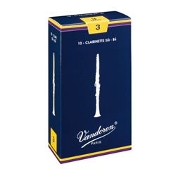 CR102 Vandoren Bb Clarinet Traditional Reeds Strength #2; Box of 10
