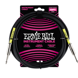 Ernie Ball P06048 10' Straight / Straight Instrument Cable - Black