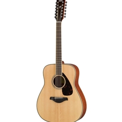 Yamaha FG820-1212-String folk guitar; solid Sitka spruce top, mahogany back and sides, die-cast chrome tuners; Natural