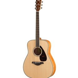 Yamaha FG840 Folk guitar; solid Sitka spruce top, flame maple back and sides, die-cast chrome tuners; Natural