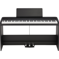 B2SPBK Korg B2SP Digital Piano Package - Black88-key Digital Home Piano with Weighted Hammer Action (NH) Keyboard, 12 Sounds, Built-in Speakers, Furniture-style Stand, and Triple Pedal Unit - Black