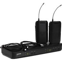 Shure BLX188/CVL Dual Channel Lavalier Wireless System with (2) CVL Lavalier
Microphones
1) BLX88 Dual Wireless
Receiver
(1) BLX1 Bodypack
Transmitter
(2) CVL Lavalier Microphones
