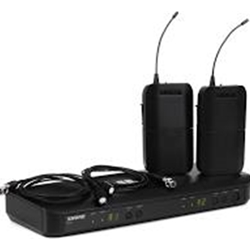 Shure BLX188/CVL Dual Channel Lavalier Wireless System with (2) CVL Lavalier
Microphones
1) BLX88 Dual Wireless
Receiver
(1) BLX1 Bodypack
Transmitter
(2) CVL Lavalier Microphones