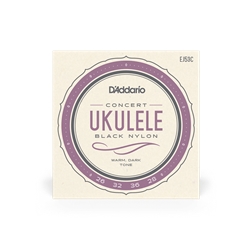 D'Addario EJ53C Pro-Arté Rectified Ukulele Strings, Hawaiian-Concert Black Nylon