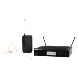 BLX14/P31 Shure BLX14R/MX53 Headworn Wireless System with MX153 Earset Headworn
Microphone
(1) BLX4R Wireless Receiver (1) BLX1 Bodypack
Transmitter
(1) MX153 Headset
Microphone